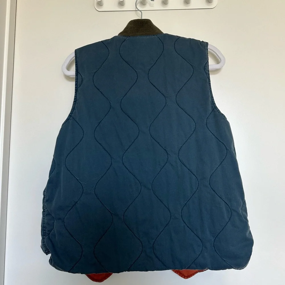 VINTAGE RARE Ralph Lauren double RL reversible vest orange and blue stitched - Picture 8 of 8